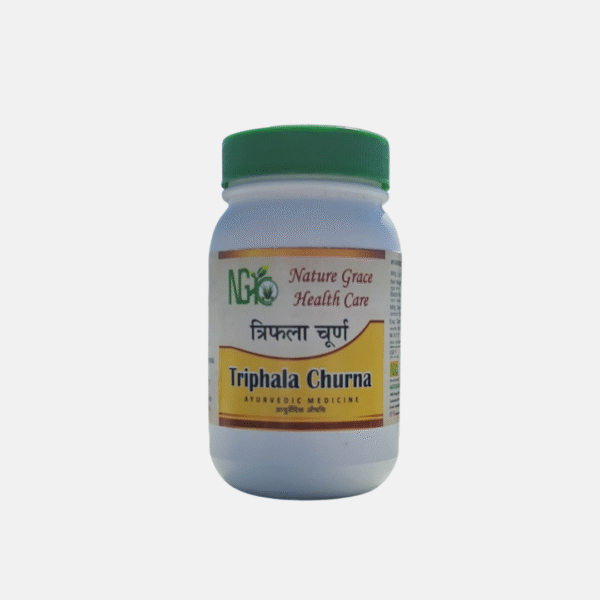 Nature Grace Triphala Churna Ayurvedic Herbal Powder for Digestion, Detox & Wellness – 100g Bottle Front View